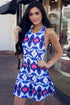 Sexy Backless Halter Print Dress